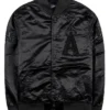 Los Angeles Angels Black Satin Varsity Jacket