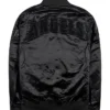 Los Angeles Angels Black Satin Varsity Jacket Back
