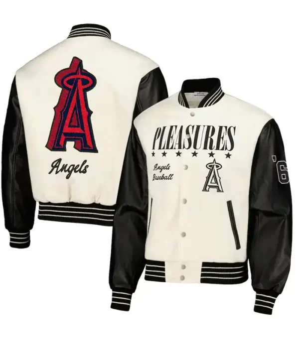 Los Angeles Angels Full Snap Letterman Wool Varsity Jacket