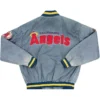 Los Angeles Angels Grey Bomber Denim Jacket Back