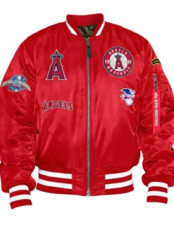 Los Angeles Angels Ma 1 Bomber Red Jacket