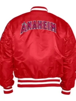 Los Angeles Angels Ma 1 Bomber Red Jacket Back