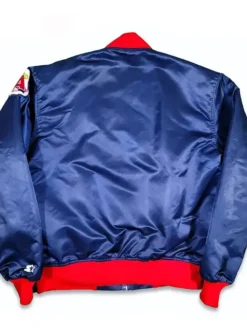 Los Angeles Angels Vintage Blue Bomber Jacket Back