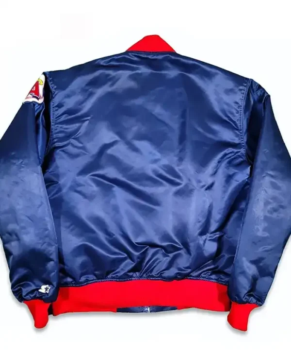 Los Angeles Angels Vintage Blue Bomber Jacket Back