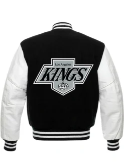 Los Angeles Kings Black And White Wool Varsity Jacket Back