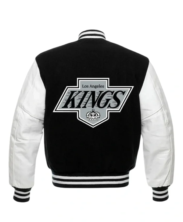 Los Angeles Kings Black And White Wool Varsity Jacket Back