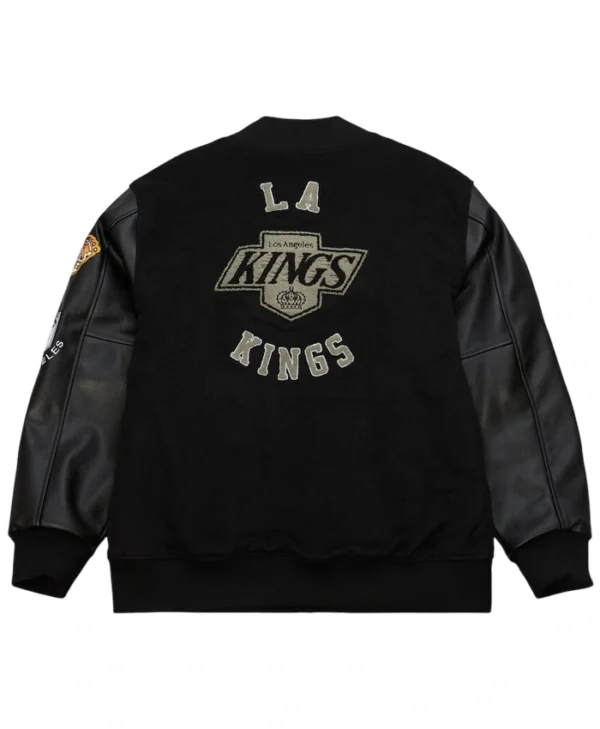 Los Angeles Kings Black Vintage Wool Varsity Jacket Back