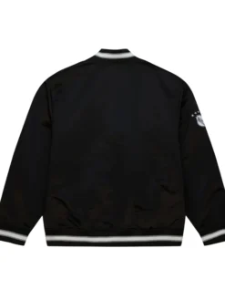 Los Angeles Kings Grey And Black Satin Varsity Jacket Back