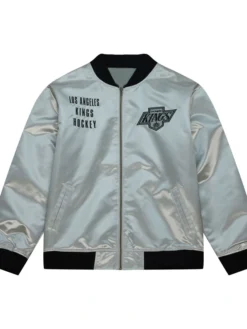 Los Angeles Kings Silver Satin Bomber Jacket