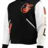 MLB Baltimore Orioles Logo Black And White Varsity Jacket