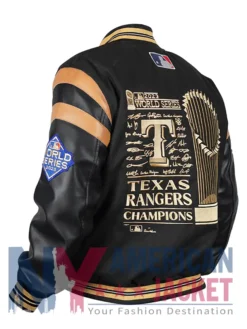 MLB Texas Rangers Champions Black Varsity Jacket