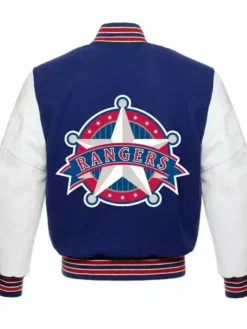 MLB Texas Rangers Classic Blue Wool Varsity Jacket Back
