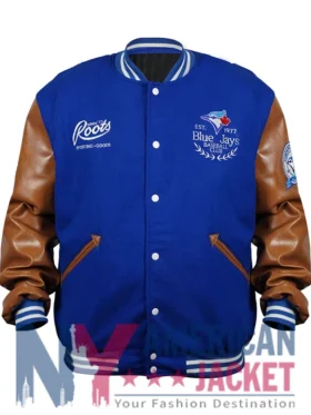 MLB Toronto Blue Jays Classic Varsity Blue And Brown Jacket