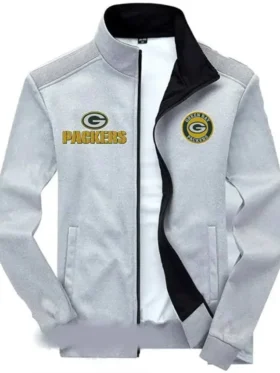 Mac Boyle Green Bay Packers Grey Zip Track Jacket