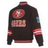 Maddox San Francisco 49ers Black Wool Varsity Jacket Back