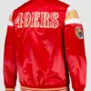 Malinda Satin San Francisco 49ers Red Satin Jacket Back