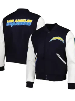 Margie Los Angeles Chargers Wool Black and White Varsity Jacket