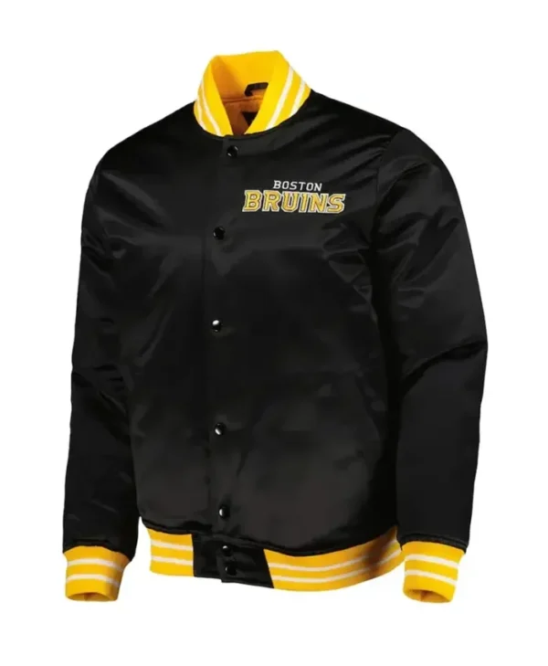 Marlon Boston Bruins Black Heavyweight Satin Varsity Jacket