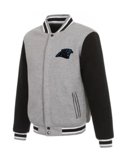 Maury Carolina Panthers Grey and Black Varsity Jacket
