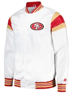 Mccarty White San Francisco 49ers Varsity Satin Jacket