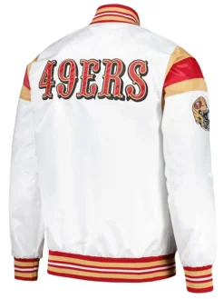 Mccarty White San Francisco 49ers Varsity Satin Jacket Back