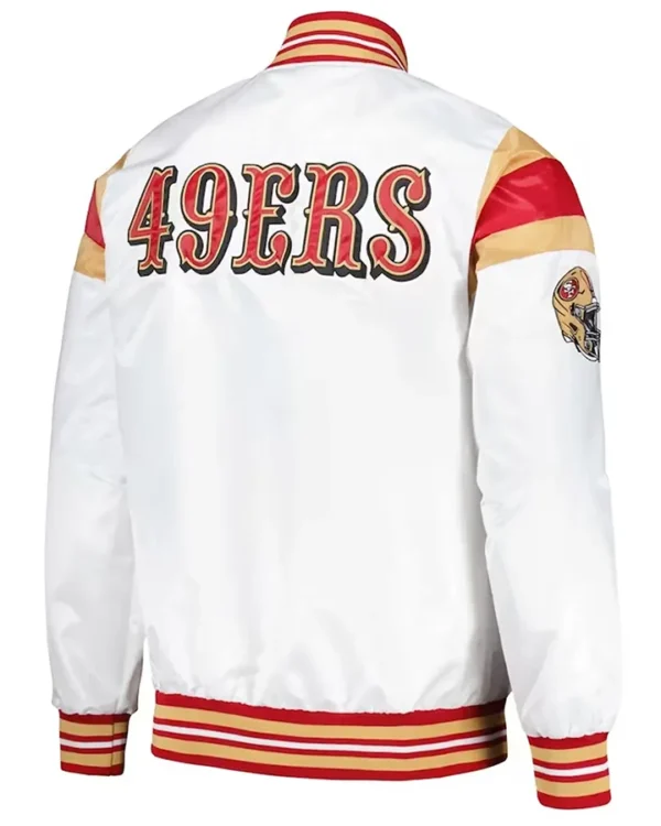 Mccarty White San Francisco 49ers Varsity Satin Jacket Back