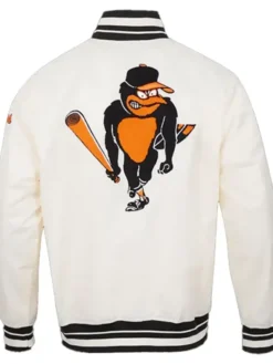 Mens Pro Standard MLB Baltimore Orioles Satin Varsity Jacket Back