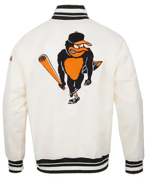 Mens Pro Standard MLB Baltimore Orioles Satin Varsity Jacket Back