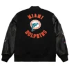 Miami Dolphins Black Out Vintage Varsity Jacket For Men