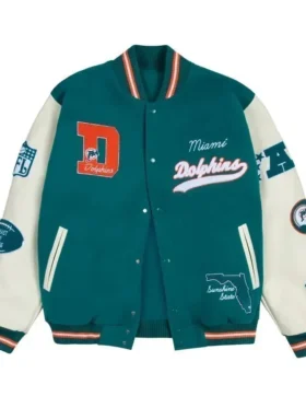 Miami Dolphins Sunshine State Aqua Wool Varsity Jacket
