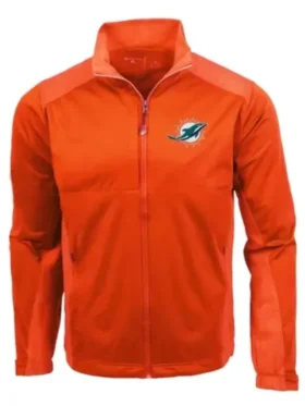 Miami Dolphins Team Declan Orange Zip Jacket