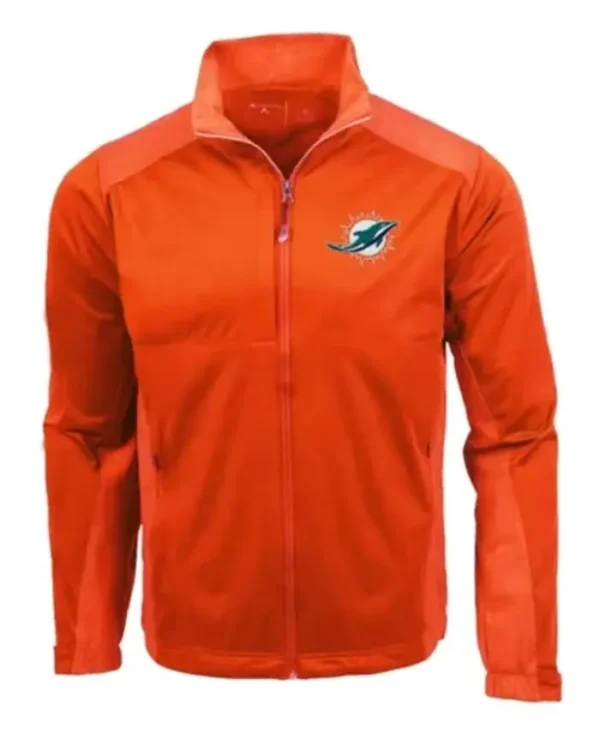 Miami Dolphins Team Declan Orange Zip Jacket
