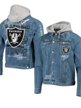 Miles Roob Las Vegas Raiders Blue Denim Hooded Jacket