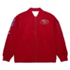 Milo Varsity San Francisco 49ers Red Satin Bomber Jacket