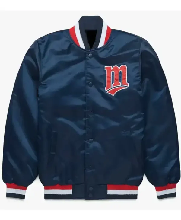 Minnesota Twins 1980s Diamond Navy Satin Varsity Jacket