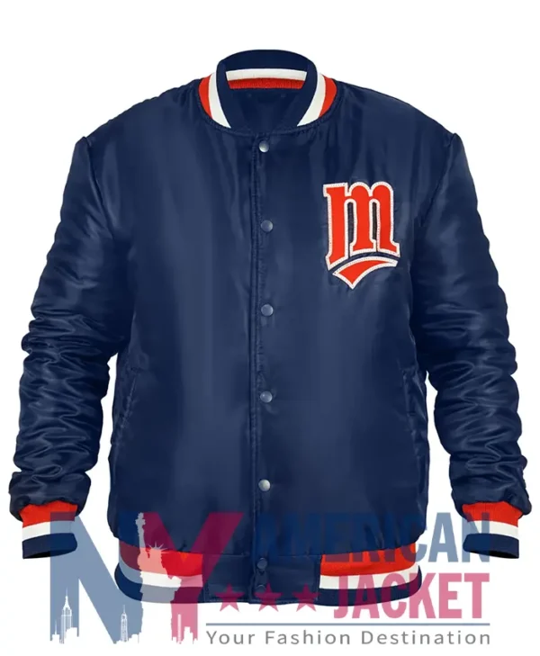 Minnesota Twins 1980s Diamond Navy Varsity Satin Jacket