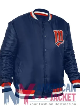 Minnesota Twins Diamond 1980s Navy Varsity Satin Jacket