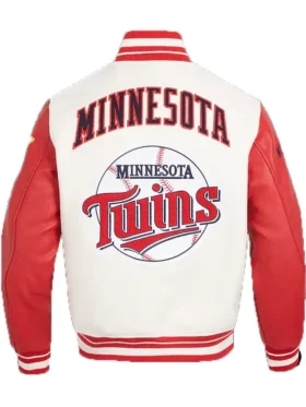 Minnesota Twins Retro Varsity Classic Rib Wool Varsity Jacket Back