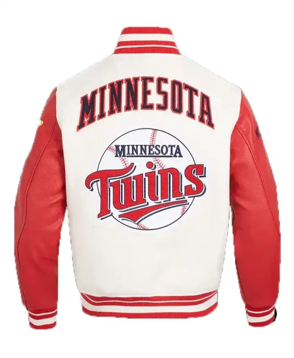 Minnesota Twins Retro Varsity Classic Rib Wool Varsity Jacket Back