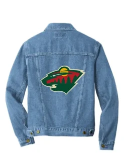 Minnesota Wild Blue Trucker Denim Jacket Back