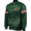 Minnesota Wild Green Satin Varsity Jacket