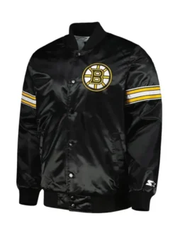 Missouri Boston Bruins Pick And Roll Black Satin Varsity Jacket