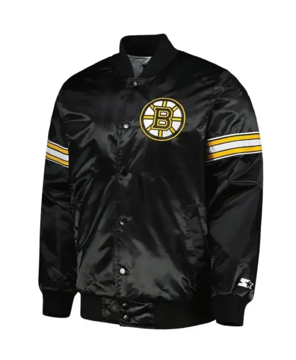 Missouri Boston Bruins Pick And Roll Black Satin Varsity Jacket