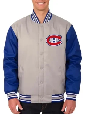 Montreal Canadiens Poly Twill Gray And Blue Jacket