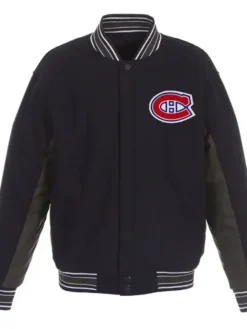 Montreal Canadiens Poly Twill Wool Accent Navy Blue Jacket