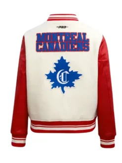 Montreal Canadiens Retro Classic Rib Letterman Varsity Jacket Back