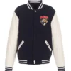 Morton Florida Panthers Navy And White Letterman Varsity Jacket
