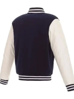 Morton Florida Panthers Navy And White Letterman Varsity Jacket Back