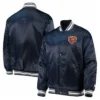 Myke Chicago Bears Full Snap Black Satin Varsity Jacket
