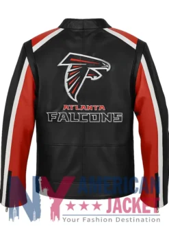 NFL Atlanta Falcons Leather Biker Jacket